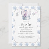 Aquarellfarbener Glitzer Einhorn Weihnachtsfeier Einladung (Vorderseite)