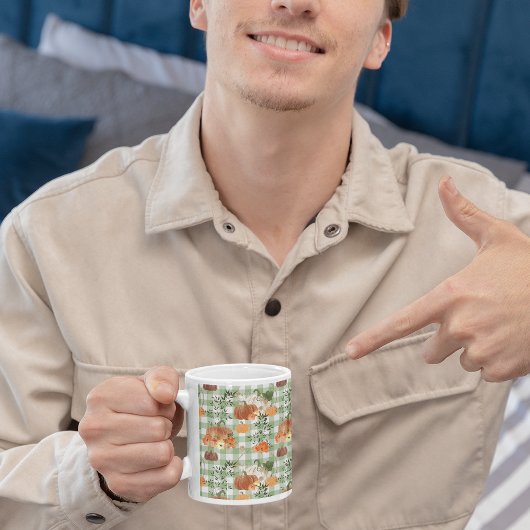 Aquarellfarbener Glitzer Pumpkin Hintergrund Tasse