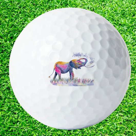 Aquarellfarbener glücklicher Elefant Golfball