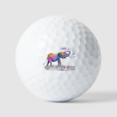 Aquarellfarbener glücklicher Elefant Golfball (Vorderseite)