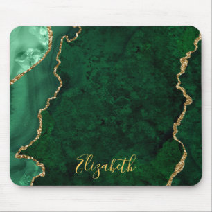 Aquarellfarbener Goldmarmor Agate Geode Mousepad