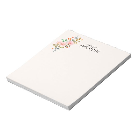 Aquarellfarbener hellgelber Blumenzettel des Lehre Notizblock (Rotiert)