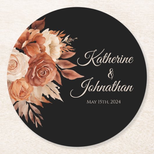 Aquarellfarbener Herbst Elegance Paper Untersetzer (Vorderseite)