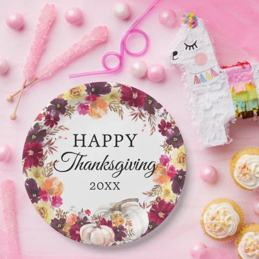 Aquarellfarbener Herbst Erntedank Pappteller (Party)