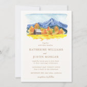 Aquarellfarbener Herbst Inspirierte Hochzeit Einladung (Vorderseite)