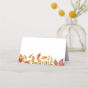 Aquarellfarbener Herbst lässt Hochzeit im Herbst S Platzkarte