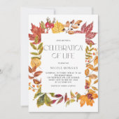 Aquarellfarbener Herbst lässt Rahmen-Feier des Leb Einladung (Vorderseite)