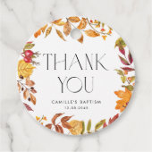 Aquarellfarbener Herbst lässt Wreath-Taufe Vielen Geschenkanhänger (Vorderseite)