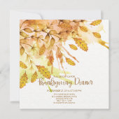 Aquarellfarbener Herbst Verlass Erntedank Abendess Einladung (Vorderseite)