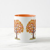 Aquarellfarbener Herbstbaum Lebensdauer ist Gleich Tasse (Zentrum)