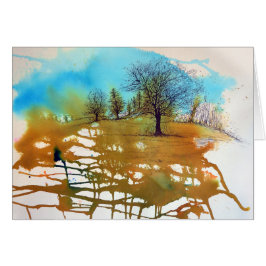 Aquarellfarbener Hintergrund mit getönten Bäumen