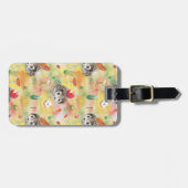 Aquarellfarbener Igel mit Pilzen und Apfel Gepäckanhänger (Vorderseite horizontal)