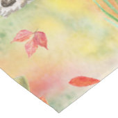 Aquarellfarbener Igel mit Pilzen und Apfel Tischdecke (Schrägansicht)