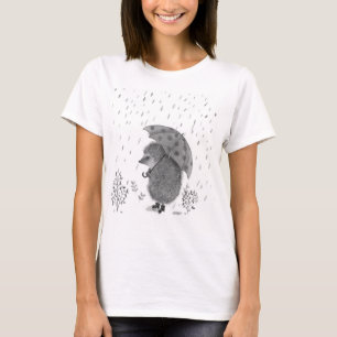Aquarellfarbener Igel Rain Whimsical Illustration T-Shirt