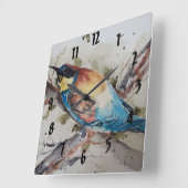 Aquarellfarbener Imker Quadratische Wanduhr (Winkel)