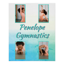 Aquarellfarbener Individuelle Name, Sport und Foto Poster