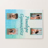 Aquarellfarbener Individuelle Name, Sport und Foto Puzzle (Horizontal)