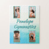 Aquarellfarbener Individuelle Name, Sport und Foto Puzzle (Vertikal)