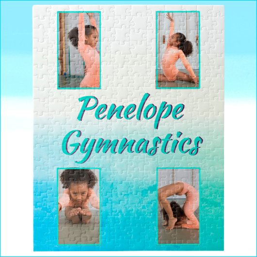 Aquarellfarbener Individuelle Name, Sport und Foto Puzzle