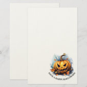 Aquarellfarbener Jack-o-Laterne Briefpapier (Vorne/Hinten)