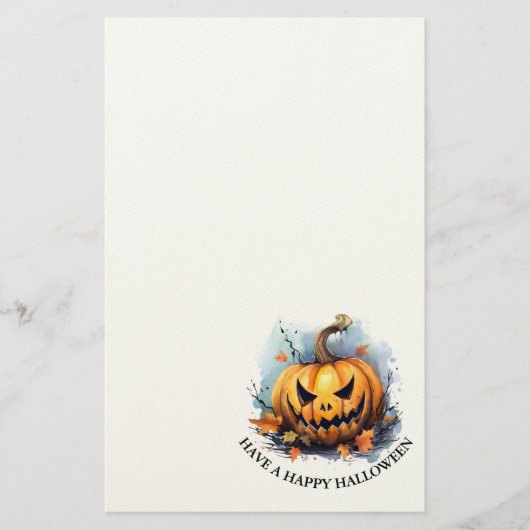 Aquarellfarbener Jack-o-Laterne Briefpapier (Vorderseite)
