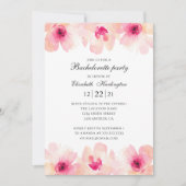 Aquarellfarbener Junggeselinnen-Abschied mit Blume Einladung (Vorderseite)