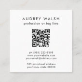 Aquarellfarbener Karierter Orangencreme Blue QR CO Quadratische Visitenkarte (Rückseite)