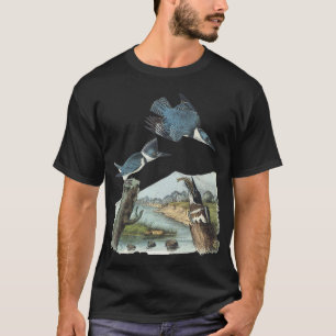 Aquarellfarbener Kingfisher Bird essen Fisch Natur T-Shirt