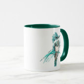 Aquarellfarbener Kingfisher-Vogel-Tierkaffee Tasse (VorderseiteRechts)