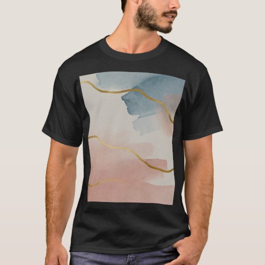 Aquarellfarbener Kunsthintergrund Hintergrundbild T-Shirt (Vorderseite)