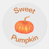 Aquarellfarbener Kürbis Runder Aufkleber (Vorderseite)