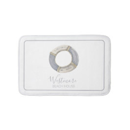 Aquarellfarbener Lebensraum Beach House Badematte