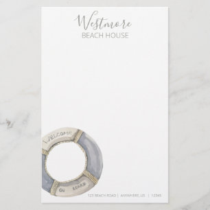 Aquarellfarbener Lebensraum Beach House Briefpapier