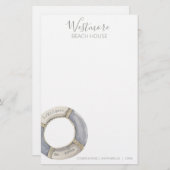 Aquarellfarbener Lebensraum Beach House Briefpapier (Vorne/Hinten)