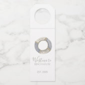 Aquarellfarbener Lebensraum Beach House Flaschenanhänger (Vorderseite)