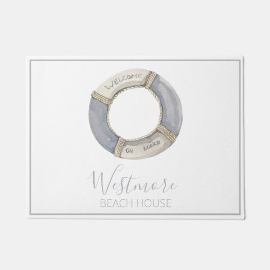 Aquarellfarbener Lebensraum Beach House Fußmatte (Vorderseite)