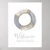 Aquarellfarbener Lebensraum Beach House Poster (Vorne)