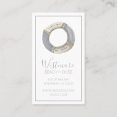 Aquarellfarbener Lebensraum Beach House Visitenkarte (Vorderseite)