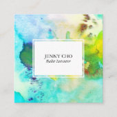 Aquarellfarbener, lebhafter QR-Code Quadratische Visitenkarte (Vorderseite)