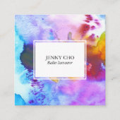 Aquarellfarbener, lebhafter QR-Code Quadratische Visitenkarte (Vorderseite)