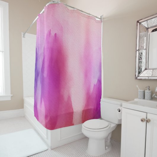 Aquarellfarbener Lila Duschvorhang (Beispiel)