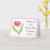 Aquarellfarbener Lila Papagei Karte (Gelbe Blume)