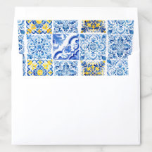 Aquarellfarbener, mediterraner Fliesenumschlag