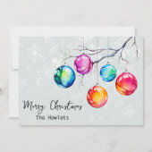 Aquarellfarbener Neonfestival Feiertagskarte (Vorderseite)