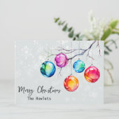 Aquarellfarbener Neonfestival Feiertagskarte (Stehend Vorderseite)