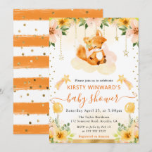 Aquarellfarbener Niedlicher Blumenfox auf Cloud Ba