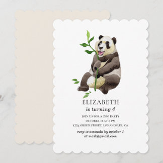 Aquarellfarbener niedlicher Panda. Hübsches Tier. Einladung