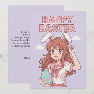 Aquarellfarbener Osterhase Bunny Feiertagskarte