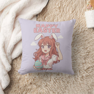 Aquarellfarbener Osterhase Bunny Kissen