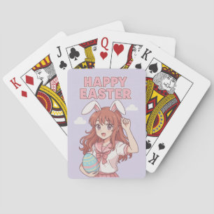 Aquarellfarbener Osterhase Bunny Spielkarten